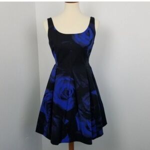 GAP Fit and Flare Sleeveless Dress Black and Blue
